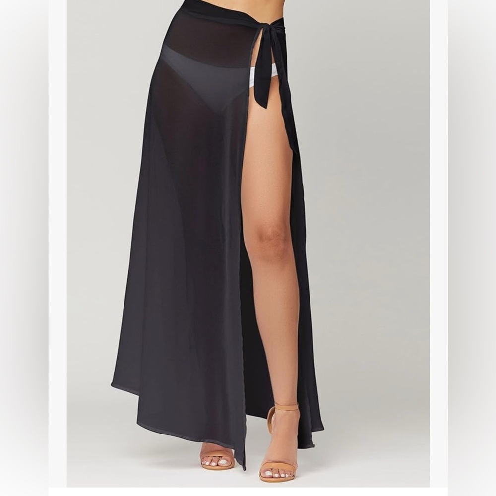 Sheer maxi shirt cover up